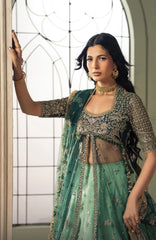 Luminara by Ayzel Unstitched Organza Embroidered  3 Piece Suit- AYZLMN172-KOEL - Wedding Collection