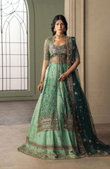 Luminara by Ayzel Unstitched Organza Embroidered  3 Piece Suit- AYZLMN172-KOEL - Wedding Collection