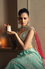 Luminara by Ayzel Unstitched Organza Embroidered  3 Piece Suit- AYZLMN176-AYAL - Wedding Collection