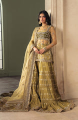 Luminara by Ayzel Unstitched Organza Embroidered  3 Piece Suit- AYZLMN179-IRIL - Wedding Collection