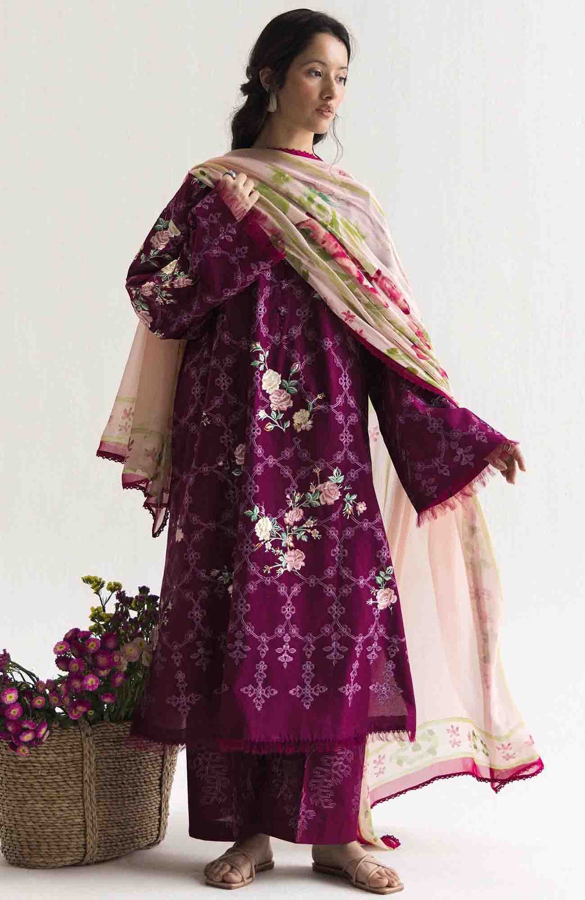 Coco Lawn Edit II by Zara Shahjahan Unstitched  Lawn Embroidered 3 Piece Suit -CCZSEDLII-1A - Airi- Summer Collection
