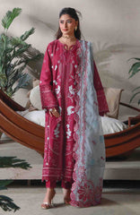 Saagar By Aabyaan Unstitched  Lawn Embroidered 3 Piece Suit - ABYSGRL-04- Noor -  Summer Collection