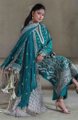 Saagar By Aabyaan Unstitched  Lawn Embroidered 3 Piece Suit - ABYSGRL-07- Ayzel -  Summer Collection