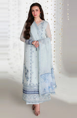 Ensembles By Azure Unstitched Chiffon Embroidered 3 Piece Suit - AZRENSM9- AQUARIA - Festive Collection