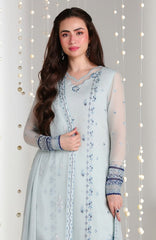 Ensembles By Azure Unstitched Chiffon Embroidered 3 Piece Suit - AZRENSM9- AQUARIA - Festive Collection
