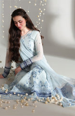 Ensembles By Azure Unstitched Chiffon Embroidered 3 Piece Suit - AZRENSM9- AQUARIA - Festive Collection