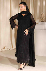 Luxe By Azure Unstitched Chiffon Embroidered 3 Piece Suit  - AZLUXL- 167- Black Pearl - Summer Collection
