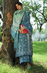 Wilderness by Elaf Unstitched Embroidered Pashmina Shawl  3 Piece Suit ELFWLDW- 4B-CINERARIA- Winter Collection
