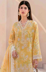 Mausummery Unstitched  Lawn Embroidered  Printed 3 Piece Suit Vol-1 MUSV1EPL-10 - Citrine - Summer Collection