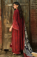 Wilderness by Elaf Unstitched Embroidered Pashmina Shawl  3 Piece Suit ELFWLDW- 5A- CRIMSONWOOD- Winter Collection