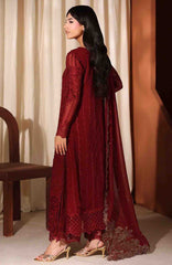 Luxe By Azure Unstitched Chiffon Embroidered 3 Piece Suit  - AZLUXL- 169- Cherry Blossom  - Summer Collection