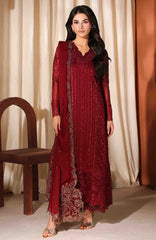 Luxe By Azure Unstitched Chiffon Embroidered 3 Piece Suit  - AZLUXL- 169- Cherry Blossom  - Summer Collection