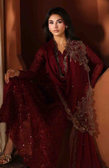 Luxe By Azure Unstitched Chiffon Embroidered 3 Piece Suit  - AZLUXL- 169- Cherry Blossom  - Summer Collection