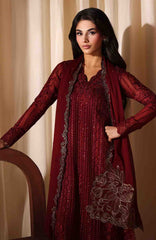 Luxe By Azure Unstitched Chiffon Embroidered 3 Piece Suit  - AZLUXL- 169- Cherry Blossom  - Summer Collection