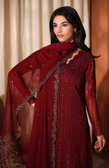 Luxe By Azure Unstitched Chiffon Embroidered 3 Piece Suit  - AZLUXL- 169- Cherry Blossom  - Summer Collection