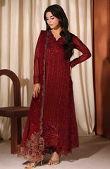 Luxe By Azure Unstitched Chiffon Embroidered 3 Piece Suit  - AZLUXL- 169- Cherry Blossom  - Summer Collection