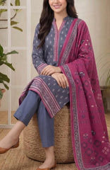 Jhalak  By Vs.textile Mills  Unstitched Printed Slub Linen 3 Piece Suit - VSJLKSLBV2-08- Winter Collection