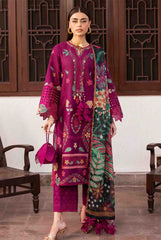 Shahkaar By Jazmin Unstitched Lawn Embroidered 3 Piece Suit - JZSHKL-01- Summer Collection