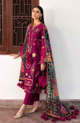 Shahkaar By Jazmin Unstitched Lawn Embroidered 3 Piece Suit - JZSHKL-01- Summer Collection