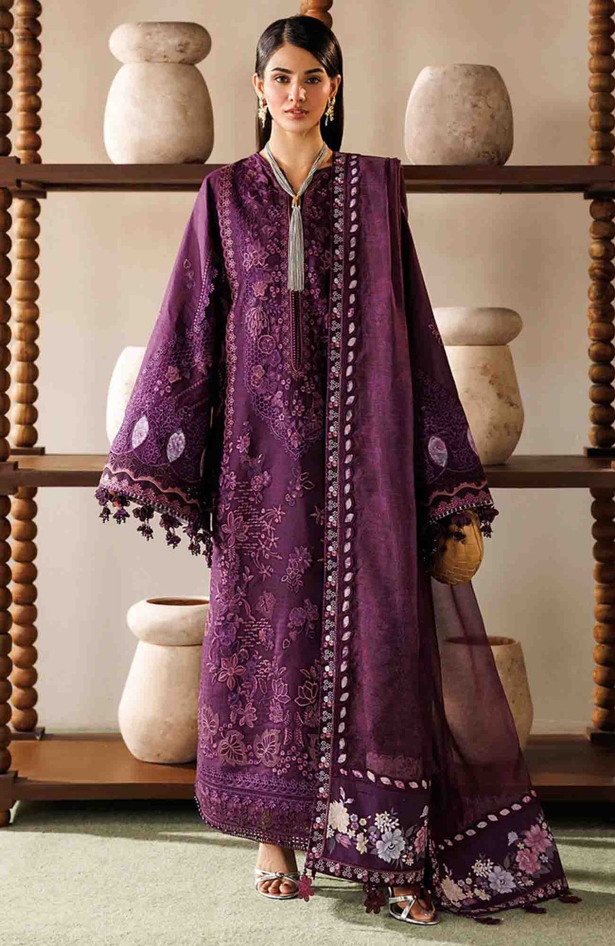 Eid Lawn By Baroque Unstitched Lawn Embroidered 3 Piece Suit - BRQELXL-02- Summer Collection