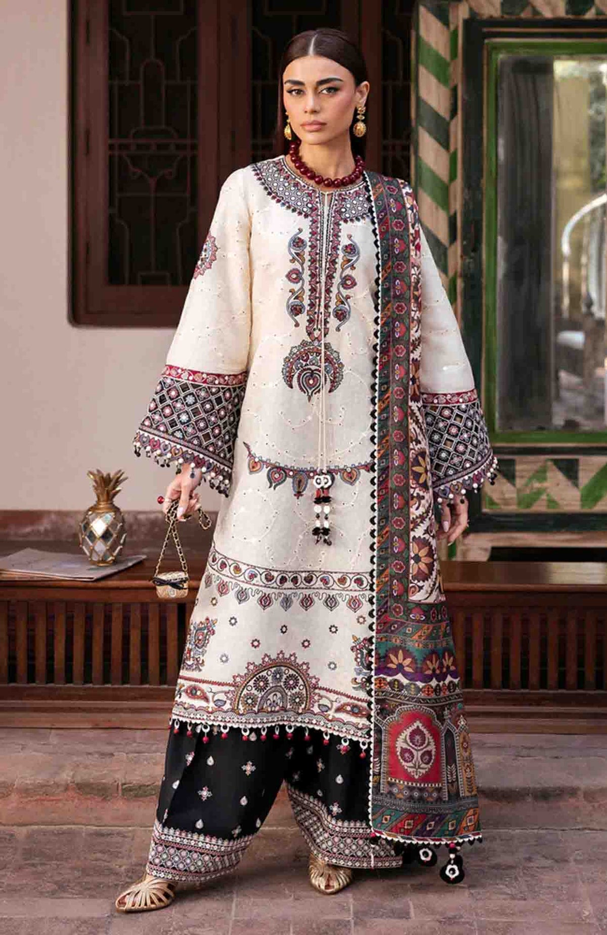 Shahkaar By Jazmin Unstitched Lawn Embroidered 3 Piece Suit - JZSHKL-02- Summer Collection