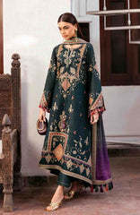 Shahkaar By Jazmin Unstitched Lawn Embroidered 3 Piece Suit - JZSHKL-03- Summer Collection