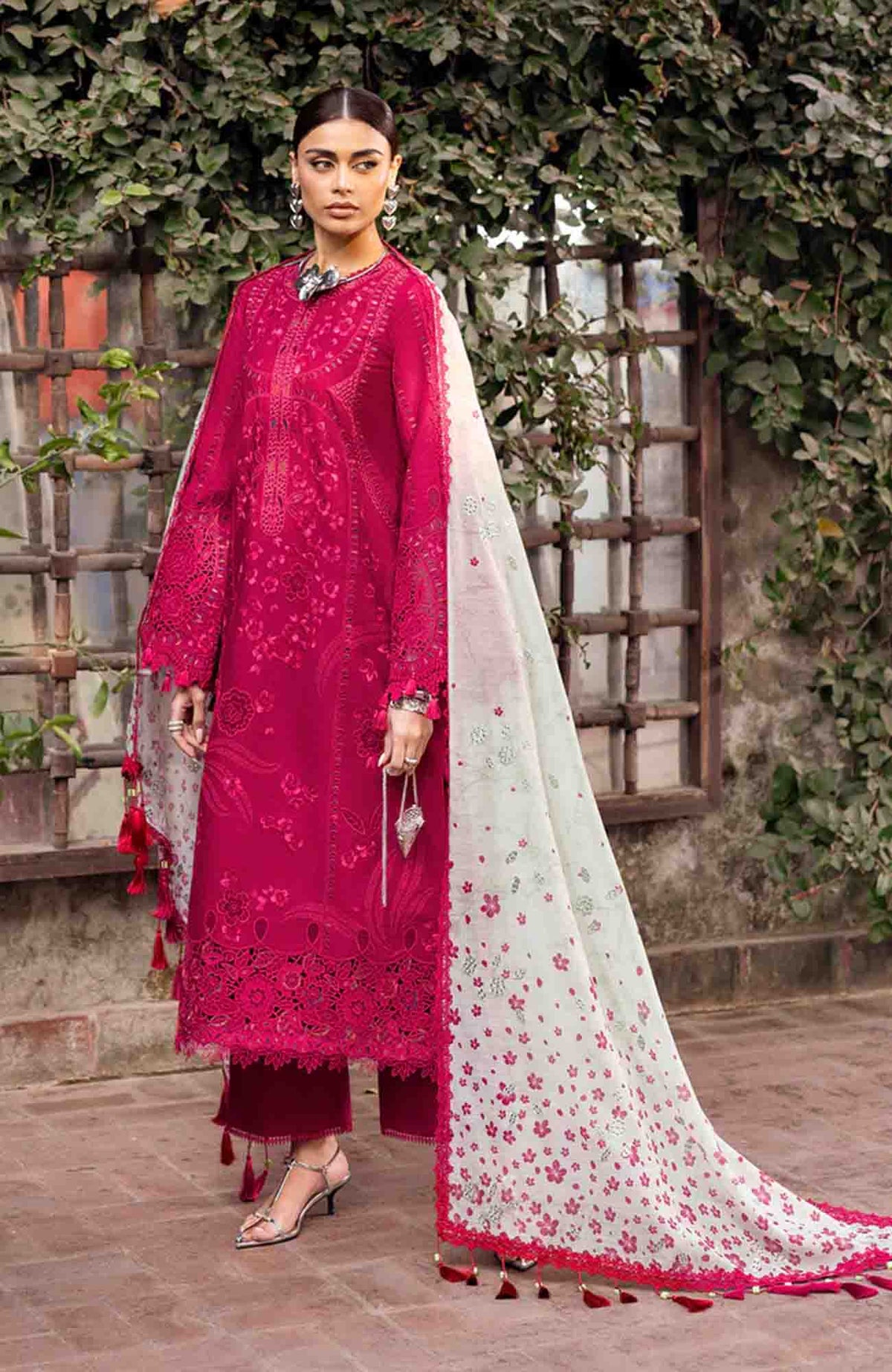 Shahkaar By Jazmin Unstitched Lawn Embroidered 3 Piece Suit - JZSHKL-04- Summer Collection