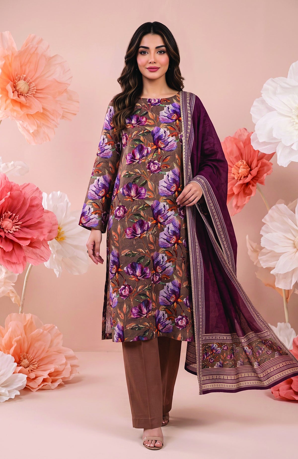 Salina Digital Printed Vol-4 by Regalia Textile Unstitched Linen Printed 3 Piece Suit- RGLSLNV4-05- Winter Collection