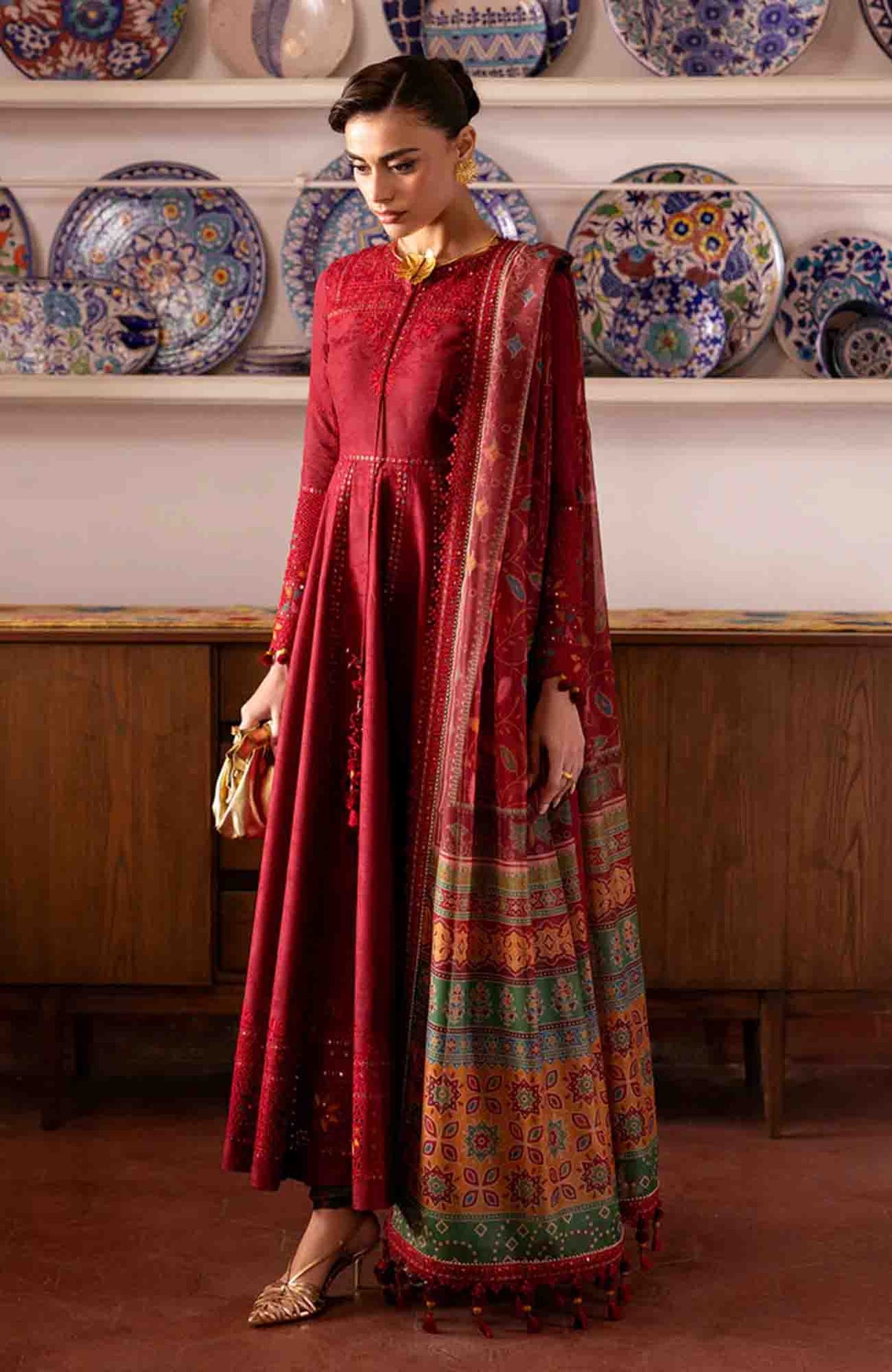 Shahkaar By Jazmin Unstitched Lawn Embroidered 3 Piece Suit - JZSHKL-06- Summer Collection