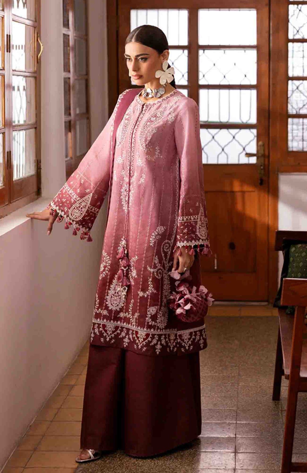 Shahkaar By Jazmin Unstitched Lawn Embroidered 3 Piece Suit - JZSHKL-08- Summer Collection