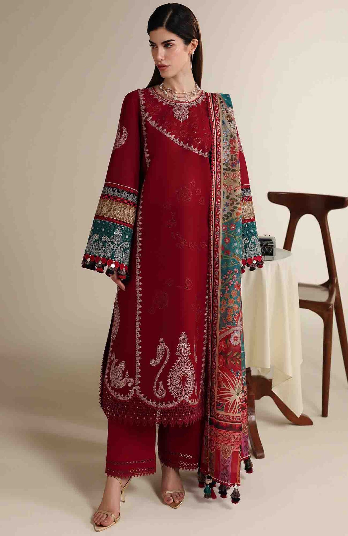 Iris By Jazmin Unstitched  Lawn Embroidered 3 Piece Suit -JZIRSLXL-08-Summer Collection