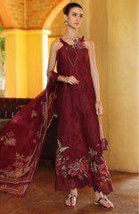 Noor Laserkari By Sadia Asad Unstitched Lawn Embroidered 3 Piece Suit - NSAHSL-10A-Roselle- Summer Collection