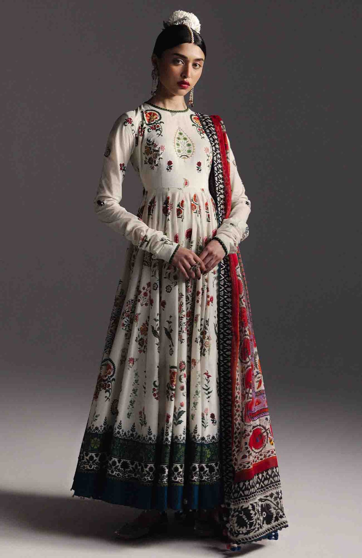 Anarkali by Zara Shahjahan Unstitched Lawn Embroidered 3 Piece Suits - ZSJAKILXL-10- Mehruba-  Summer Collection
