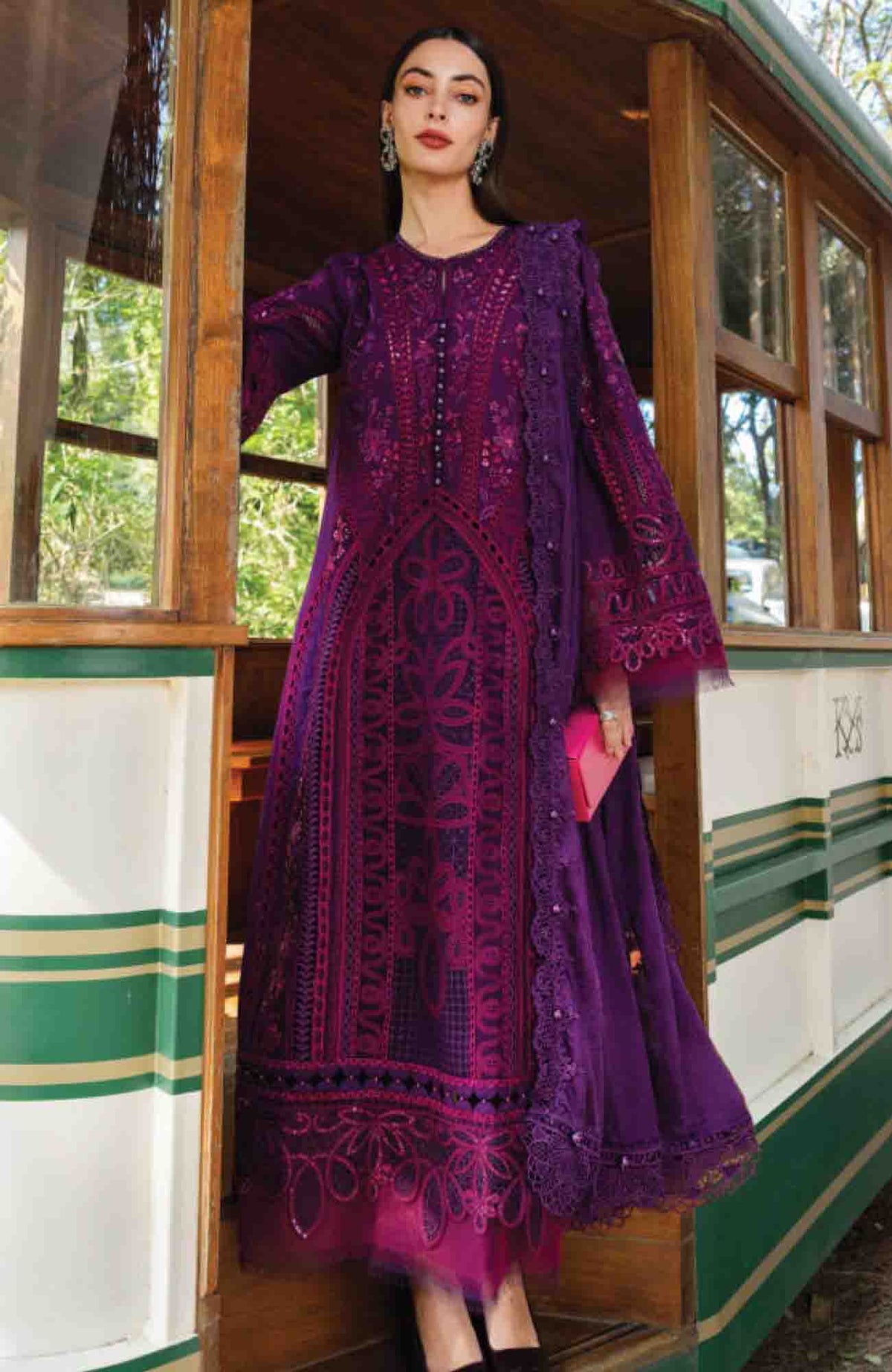 Luxury Lawn Eid II By Maria B Unstitched Lawn Embroidered 3 Piece Suit - MBEDIILXL-14- Summer Collection