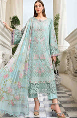 Luxury Lawn Eid II By Maria B Unstitched Lawn Embroidered 3 Piece Suit - MBEDIILXL-15- Summer Collection