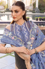 Flow Luxury by Crimson Unstitched Lawn Embroidered 3 Piece Suits -CRMFLXL-1B - Floral Serenity -  Summer Collection