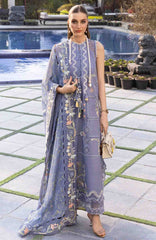 Flow Luxury by Crimson Unstitched Lawn Embroidered 3 Piece Suits -CRMFLXL-1B - Floral Serenity -  Summer Collection