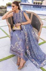 Flow Luxury by Crimson Unstitched Lawn Embroidered 3 Piece Suits -CRMFLXL-1B - Floral Serenity -  Summer Collection