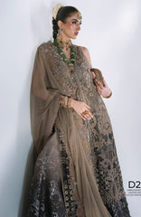 Mbroidered Edition By Maria B Unstitched Chiffon Embroidered 3 Piece Suits - MBDWEF- D2 - Wedding Collection