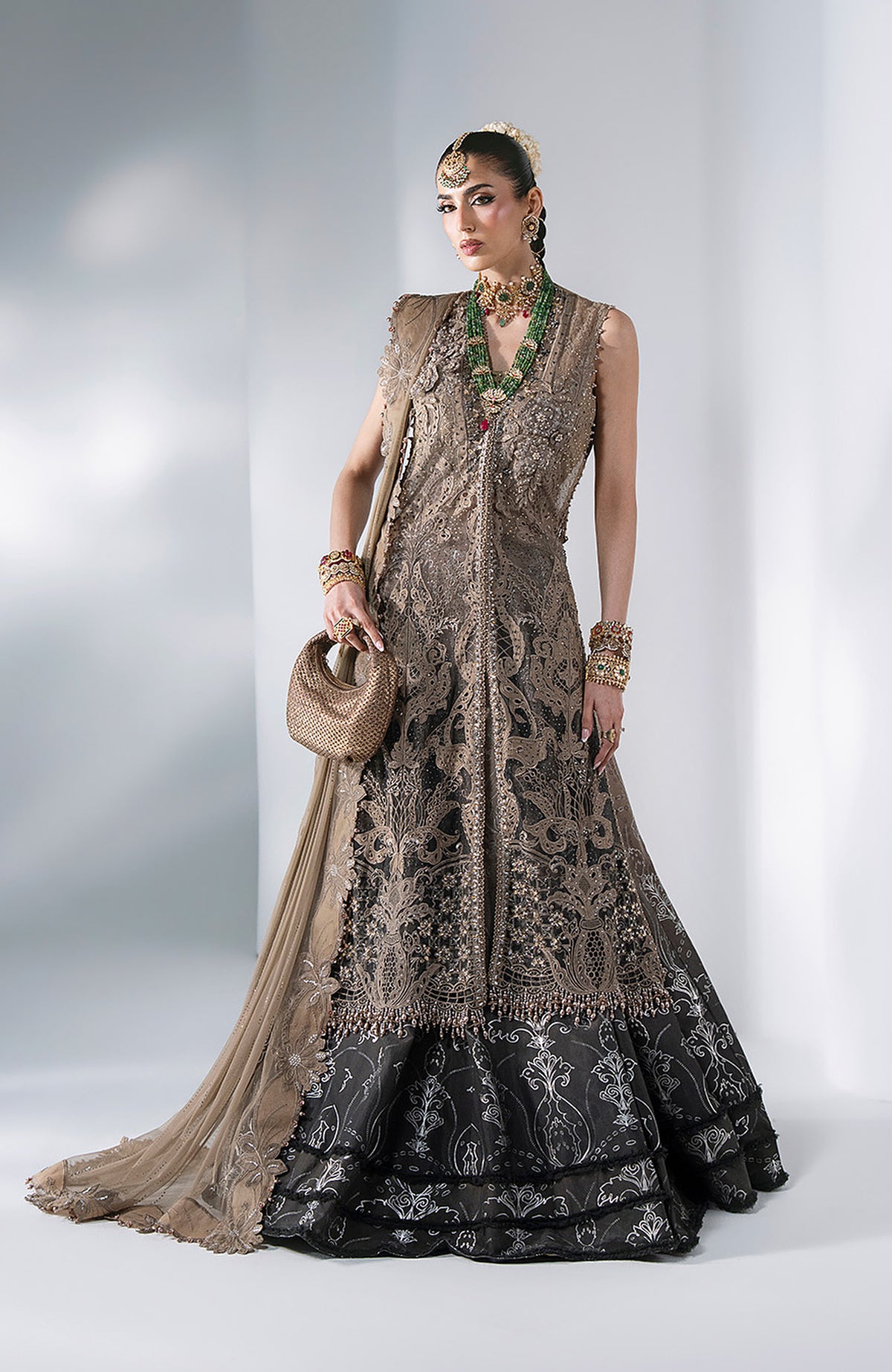 Mbroidered Edition By Maria B Unstitched Chiffon Embroidered 3 Piece Suits - MBDWEF- D2 - Wedding Collection