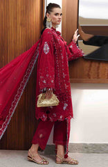 Chikankari By Qalamkar Unstitched Lawn Embroidered 3 Piece Suit - QLMCKL-03- Ruby- Summer Collection