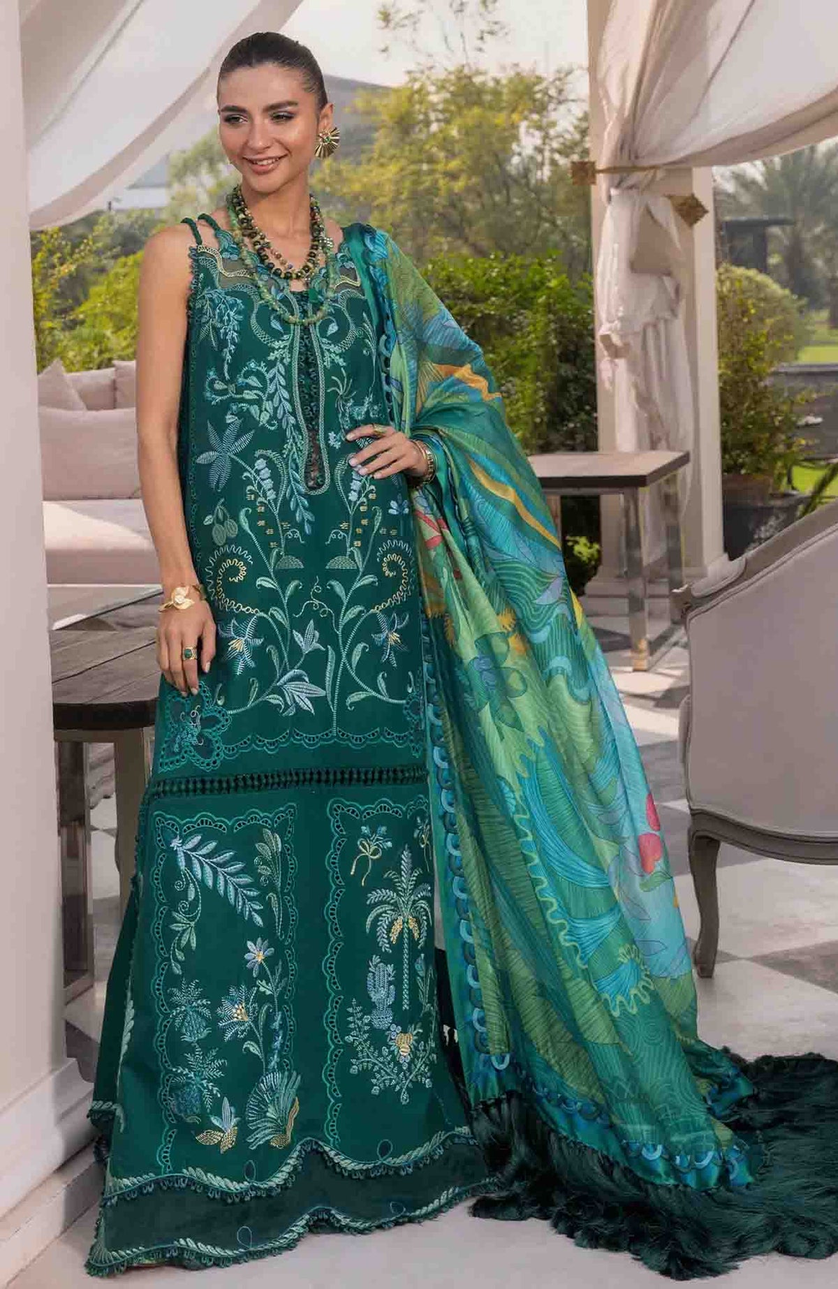 Flow Luxury by Crimson Unstitched Lawn Embroidered 3 Piece Suits -CRMFLXL-3B - Beauty In Bloom -  Summer Collection
