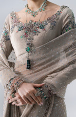 Mbroidered  Edition By Maria B Unstitched Chiffon Embroidered 3 Piece Suits - MBDWEF- D3 - Wedding Collection