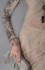 Mbroidered  Edition By Maria B Unstitched Chiffon Embroidered 3 Piece Suits - MBDWEF- D3 - Wedding Collection