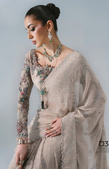 Mbroidered  Edition By Maria B Unstitched Chiffon Embroidered 3 Piece Suits - MBDWEF- D3 - Wedding Collection