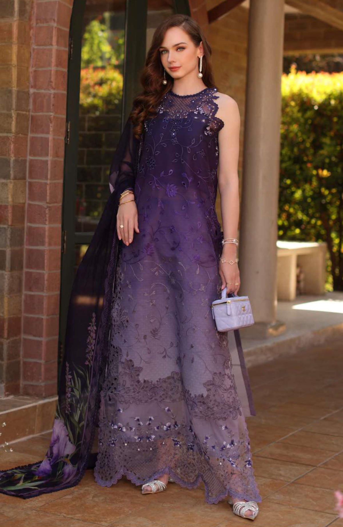 Noor Laserkari By Sadia Asad Unstitched Lawn Embroidered 3 Piece Suit - NSAHSL-4A-Seraphine- Summer Collection