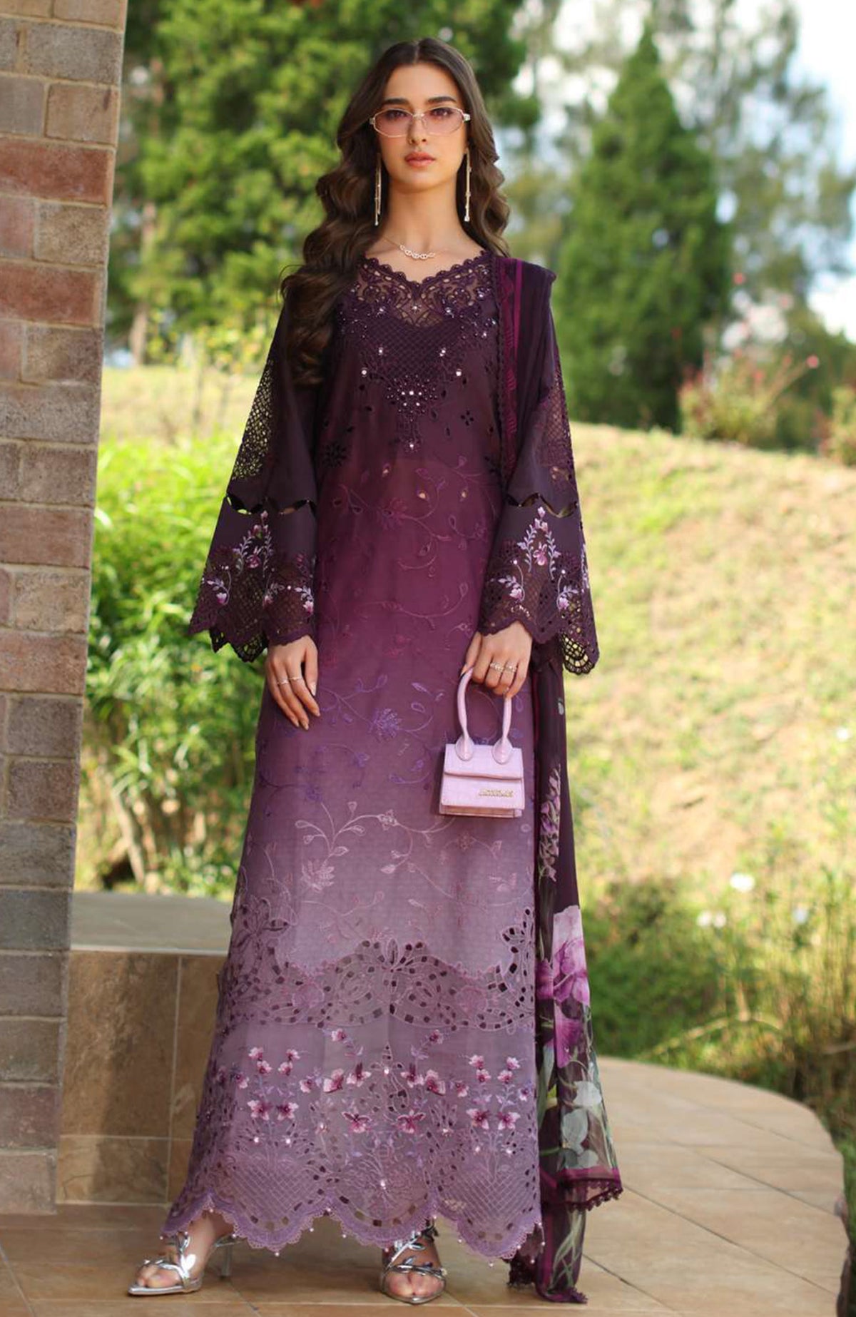 Noor Laserkari By Sadia Asad Unstitched Lawn Embroidered 3 Piece Suit - NSAHSL-4B-Seraphine- Summer Collection