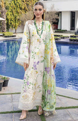 Flow Luxury by Crimson Unstitched Lawn Embroidered 3 Piece Suits -CRMFLXL-4A - Tropic Tease -  Summer Collection