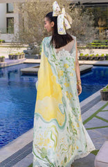 Flow Luxury by Crimson Unstitched Lawn Embroidered 3 Piece Suits -CRMFLXL-4B - Tropic Tease -  Summer Collection