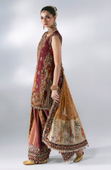 Mbroidered  Edition By Maria B Unstitched Chiffon Embroidered 3 Piece Suits - MBDWEF- D4 - Wedding Collection
